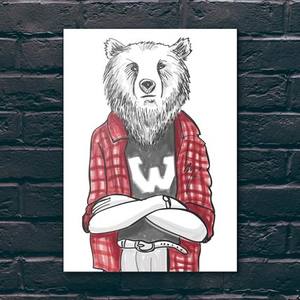 Quadro Decorativo Urso W - detalhe da moldura e acabamento