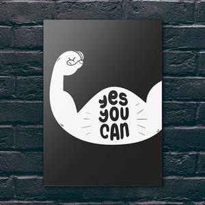 Quadro Decorativo Yes You Can - detalhe da moldura e acabamento