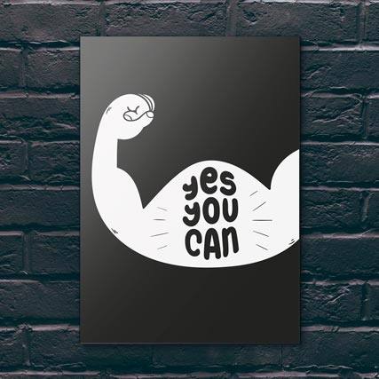 Quadro Decorativo Yes You Can - detalhe da moldura e acabamento