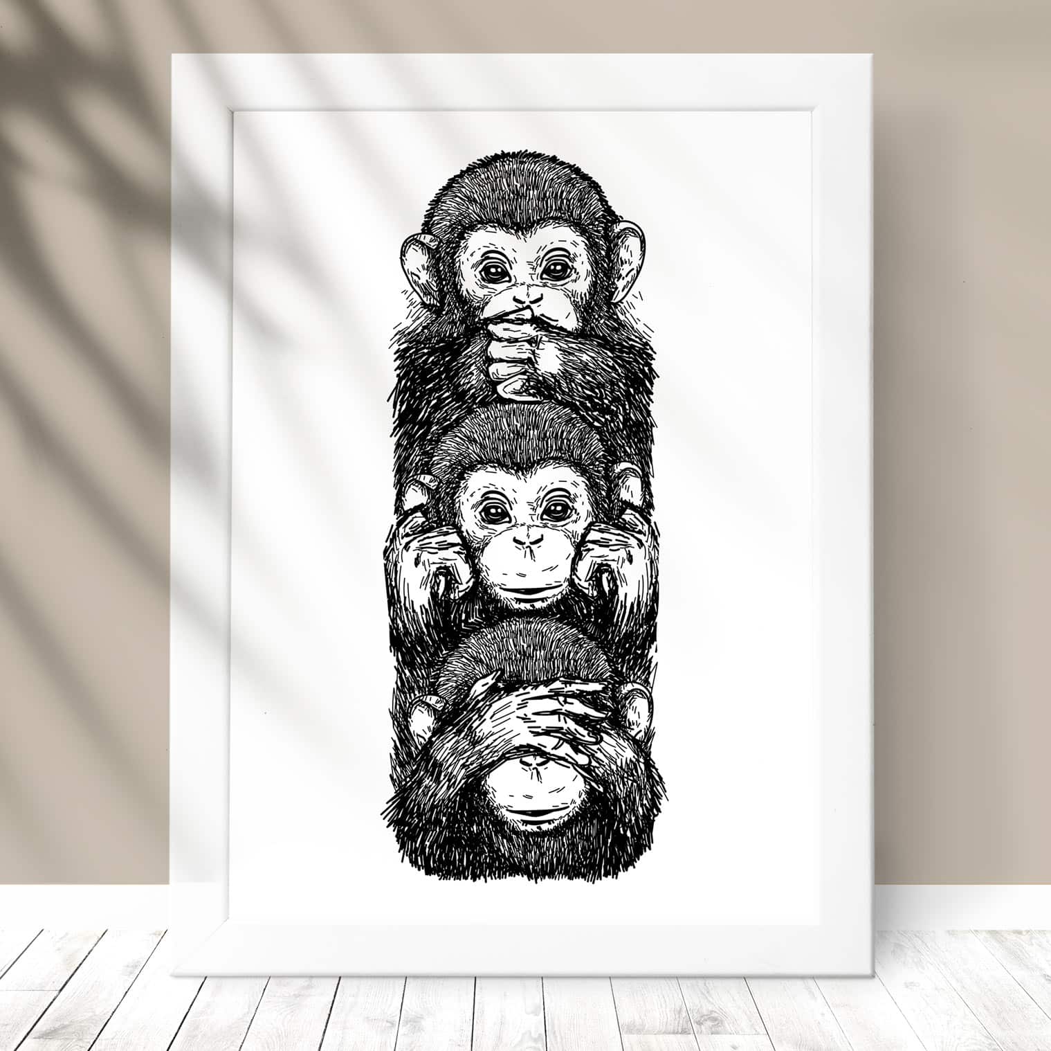 Quadros Macacos Chimpanzé Placas em MDF (vários modelos) - Natureza -  Animais - Macacos - Engraçados